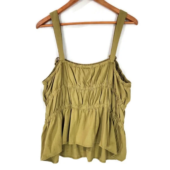 Universal Thread Green Tank Top Blouse Tied Bow Detail Elastic Bustline Size XL - Picture 5 of 9
